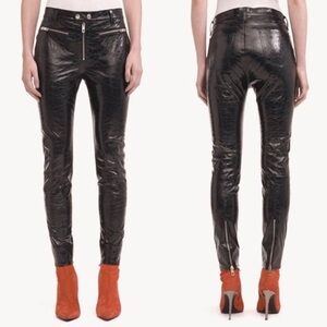Rag & Bone Ryder Crinkle Leather Moto Pant | Black | Size 8